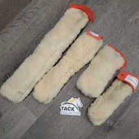 4 Halter Sheepskin Fuzzies *vgc, mnr stains, dirt, hay & clumps
