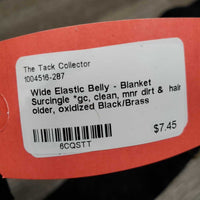 Wide Elastic Belly - Blanket Surcingle *gc, clean, mnr dirt & hair, older, oxidized
