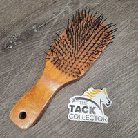 Stiff Bristle Wood Tail Brush *gc/fair, dirty, bent & missing bristles, scrapes, ding
