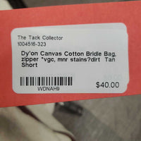 Canvas Cotton Bridle Bag, zipper *vgc, mnr stains?dirt
