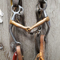 Soft Headstall, Copper Tom Thumb Bit, Hvy Thick Split Reins, laces *gc, dirt, mismatched, dents, stains, rubs