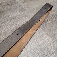 Leather Latigo *fair, stiff, cracks, trimmed/cut edge, dry, stained, cracking, creases
