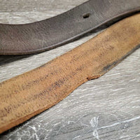 Leather Latigo *fair, stiff, cracks, trimmed/cut edge, dry, stained, cracking, creases
