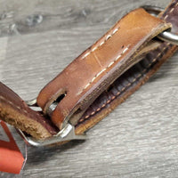 1" Wide Thick Double Stitched Leather Loop Hobbles *gc, clean, residue, edges: scraped & rough, UNDONE stitching
