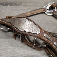 Adjustable Leather Show Halter *gc, dirt, stained, v. cracked leather, torn crown end, short crown pice
