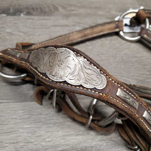 Adjustable Leather Show Halter *gc, dirt, stained, v. cracked leather, torn crown end, short crown pice