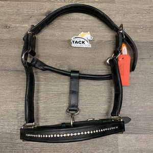 Leather Bling Halter, Padded Crown, Snap, Adj *xc, clean, dusty, film, mnr scratchesbling: missing stone & loose