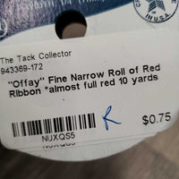 "Offay" Fine Narrow Roll of Red Ribbon *almost full
