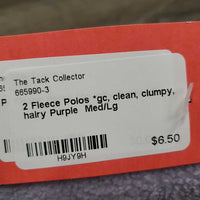 2 Fleece Polos *gc, clean, clumpy, hairy
