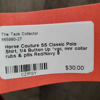 SS Classic Polo Shirt, 1/4 Button Up *vgc, mnr collar rubs & pills
