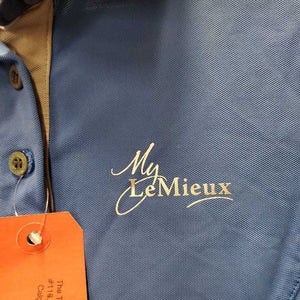 SS Polo Shirt, 1/4 Button Up *gc, seam puckers, discolored collar