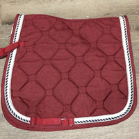 Quilt Dressage Saddle Pad, x3 piping, tabs *vgc, mnr hair, curled edges, pilly
