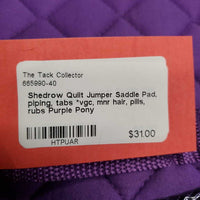 Quilt Jumper Saddle Pad, piping, tabs *vgc, mnr hair, pills, rubs
