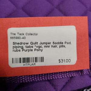 Quilt Jumper Saddle Pad, piping, tabs *vgc, mnr hair, pills, rubs