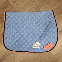 Quilt Jumper Saddle Pad, piping, tabs *gc, faded, undone piping, staining, pills
