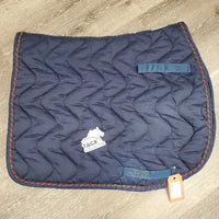 Thick Quilt Jumper Saddle Pad, 1x piping *fair, hair, older, dirt, faded, v. pilly, puckers, rubbed piping, edges threads
