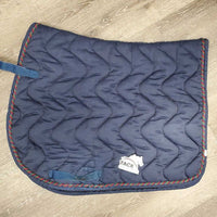 Thick Quilt Jumper Saddle Pad, 1x piping *fair, hair, older, dirt, faded, v. pilly, puckers, rubbed piping, edges threads
