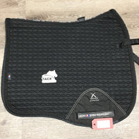 Quilt Dressage Saddle Pad, x2 piping, tabs *vgc, rubbed, tearing/fraying, mnr hair, threads
