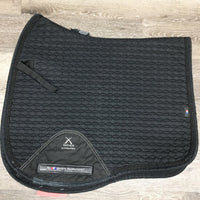 Quilt Dressage Saddle Pad, x2 piping, tabs *vgc, rubbed, tearing/fraying, mnr hair, threads
