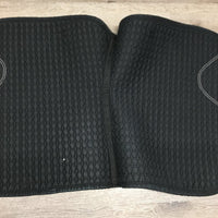 Quilt Dressage Saddle Pad, x2 piping, tabs *vgc, rubbed, tearing/fraying, mnr hair, threads
