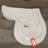 Fitted Waffle Fleece Edge Hunter Saddle Pad *gc, clean, stained, dingy, mnr hair, marker, clumpy fleece