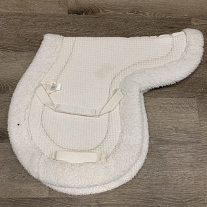 Fitted Waffle Fleece Edge Hunter Saddle Pad *gc, clean, stained, dingy, mnr hair, marker, clumpy fleece