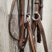 Rsd/FS Figure 8 Bridle, Clinker Browband, Rubber Reins *vgc, cut crown, clean, xholes, soft, mismatched, scraped edges
