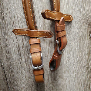 Rsd/FS Figure 8 Bridle, Clinker Browband, Rubber Reins *vgc, cut crown, clean, xholes, soft, mismatched, scraped edges