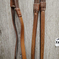 Rsd/FS Figure 8 Bridle, Clinker Browband, Rubber Reins *vgc, cut crown, clean, xholes, soft, mismatched, scraped edges
