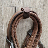 Rsd/FS Figure 8 Bridle, Clinker Browband, Rubber Reins *vgc, cut crown, clean, xholes, soft, mismatched, scraped edges
