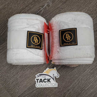 Pr Stretchy Elastic & Quilt Exercise Leg Wraps *gc, clean, snags, rubs, pills, hair, mnr stains
