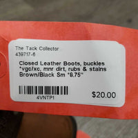 Closed Leather Boots, buckles *vgc/xc, mnr dirt, rubs & stains
