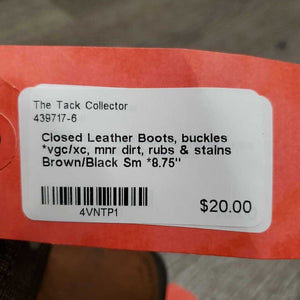 Closed Leather Boots, buckles *vgc/xc, mnr dirt, rubs & stains