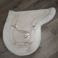 Fitted Fleece Waffle Hunter Saddle Pad *fair, clean, clumpy, stains, v. dingy, rubs, thin fleece, puckers
