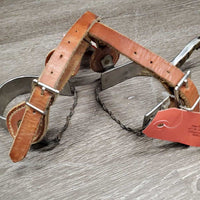 Pr Western Reining Rowel Spurs, Narrow Leather Spur Straps *gc, dirt, stains, dirty, stains, residue
