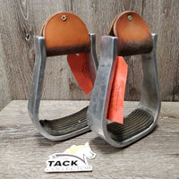 Aluminum Western Stirrups, rubber grips *gc, scuffs, dirt, scratches, residue
