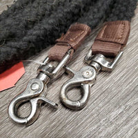 Wide Braided Cotton Western Loop Reins, snaps *fair, snags, rubs, hair, faded, frays
