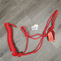 Thick Med Soft Nylon Rope Halter, attached Lead Rope *vgc/xc, mnr dirt, snags, rubs
