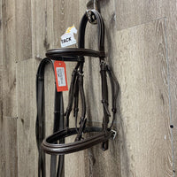 Rsd Padded Monocrown Bridle, Smooth Thick Reins, finger stops *vgc, mnr dirt, creases
