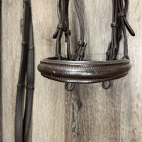 Rsd Padded Monocrown Bridle, Smooth Thick Reins, finger stops *vgc, mnr dirt, creases
