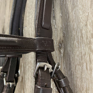 Rsd Padded Monocrown Bridle, Smooth Thick Reins, finger stops *vgc, mnr dirt, creases