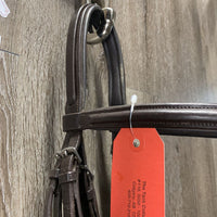 Rsd Padded Monocrown Bridle, Smooth Thick Reins, finger stops *vgc, mnr dirt, creases
