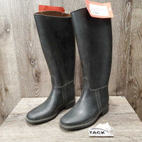 JUNIORS Tall Rubber Boots, Pull ON *gc, clean, mnr scratches, stains, holey inner heels
