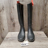 JUNIORS Tall Rubber Boots, Pull ON *gc, clean, mnr scratches, stains, holey inner heels
