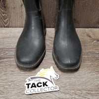 JUNIORS Tall Rubber Boots, Pull ON *gc, clean, mnr scratches, stains, holey inner heels
