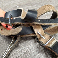 Pr Light POW Spurs, Thin Wide Leather Spur Straps *vgc, stains Straps: vgc, scrapes, stains, older
