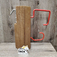 Hanging Wood Harness - Bridle Rack - Holder, 2 Hooks *gc, rubs, scratches, stains, chipped