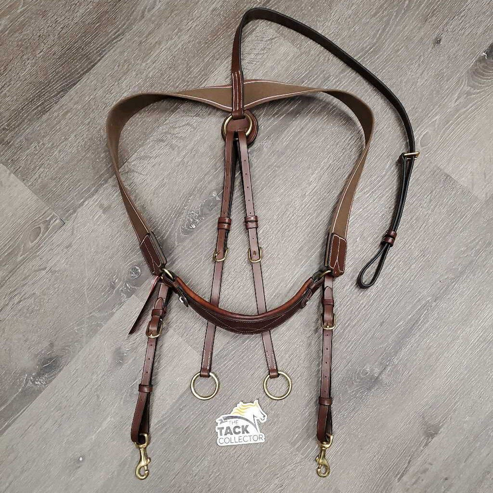 Wide Elastic Breastplate, 2 Piece Running Martingale, Add on ?Antares Wither Bridge *like new, Bridge: mnr stain & residue, mnr residue