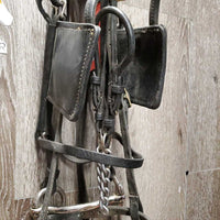 Driving Bridle, Half Cheek, Over Check, Blinders *gc, clean & dusty, rubs, dings, cracks
