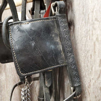 Driving Bridle, Half Cheek, Over Check, Blinders *gc, clean & dusty, rubs, dings, cracks
